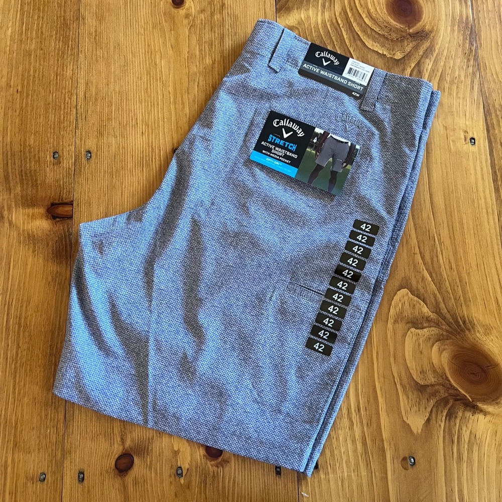 Callaway Mens 42‎ Active Waistband Golf Shorts Quiet Shade Grey Stretch NWT A12